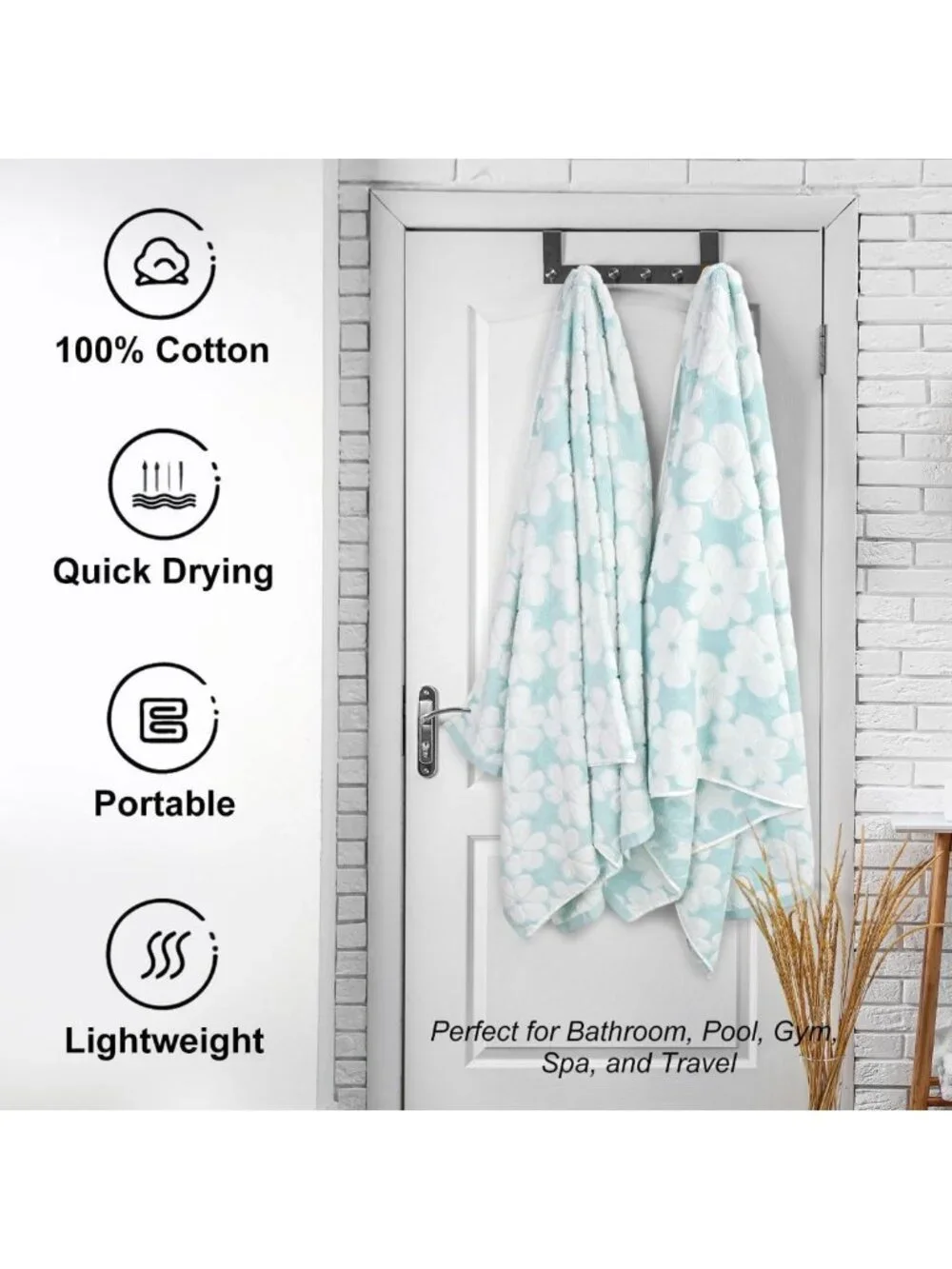 Floral Jacquard Cotton Towels for Bathroom Decor | Soft, Absorbent & Stylish